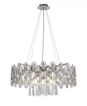 Ceiling Pendant 16 G9 Light Polished Chrome, Crystal