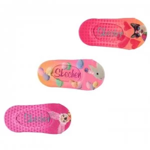 Skechers Printed Liner Socks 3 Pack Girls - Pink Multi