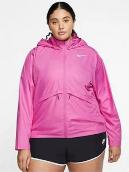 Nike Essential Running Jacket (Curve) - Fuchsia , Fuchsia, Size 22-24=2X, Women