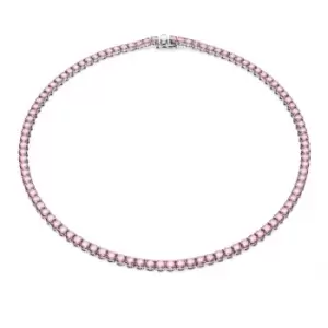 Matrix Rhodium Plated Pink Tennis Necklace 5661193