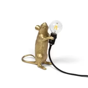 Seletti Standing Mouse Lamp - Gold