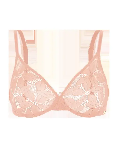 Gossard Glossies Lotus Sheer Moulded Bra Nude