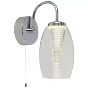 Searchlight Cyclone 1 Light Wall Light, Clear Glass 3000K