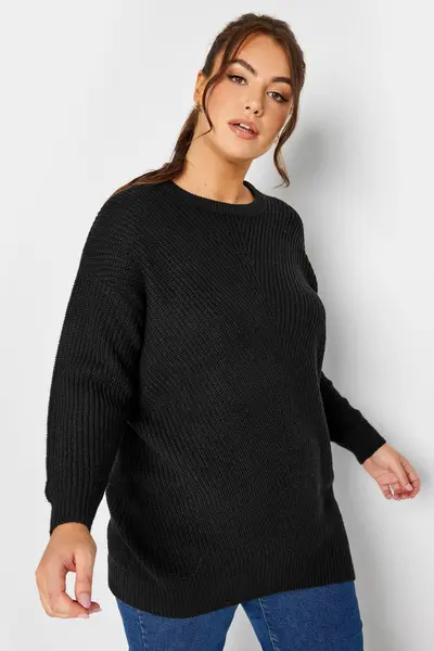 Yours Chunky Knitted Jumper Black