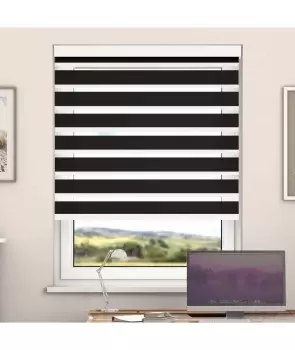 Pirate Black Day And Night Zebra Roller Blind with Cassette