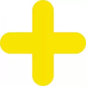 Yellow Symbol &rdquo;&rdquo; Floor Graphic adheres to most