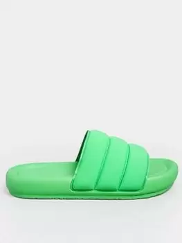 Yours Wide Fit Padded Slider Green, Size 5E, Women