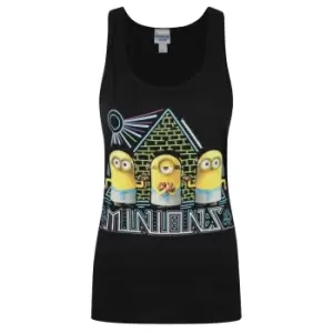 Minions Womens/Ladies Egyptian Tank Top (L) (Black)