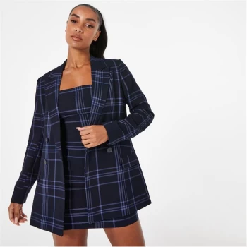 Jack Wills Double Breasted Longline Blazer - Blue