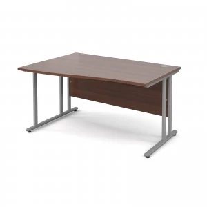 Maestro 25 SL Left Hand Wave Desk 1400mm - Silver Cantilever Frame wa