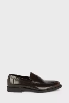 Burgundy Smart Leather Slip On Loafers