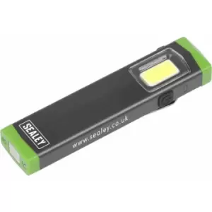 Loops - Mini Aluminium Hand Torch - 3W cob LED - Rechargeable - 2 Brightness Settings