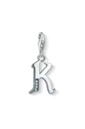 Ladies Thomas Sabo Sterling Silver Charm Club Letter K Charm 1591-643-21