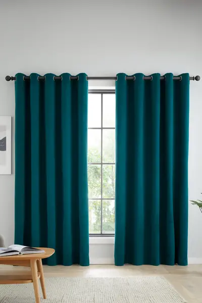 Catherine Lansfield 'Wilson' Blackout Thermal Curtains Green