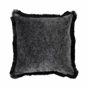 Crossland Grove Mottled Velvet Cushion Grey 500x500mm