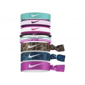 Nike Mixed Hairband (Pack of 9) (One Size) (Sangria Pink/Active Pink/Washed Teal)