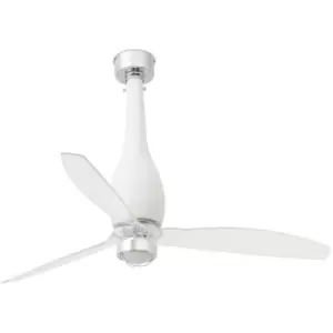 Faro eterfan - LED Matt White, Transparent Ceiling Fan with dc Motor Smart - Remote Included, 3000K