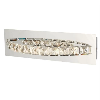 Searchlight Clover - Integrated LED Indoor Wall Light Chrome, Crystal