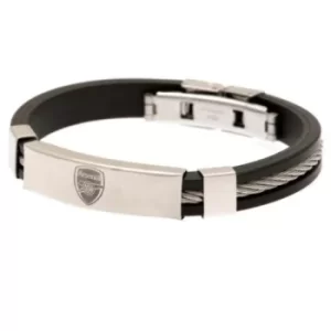 Arsenal FC Silver Inlay Silicone Bracelet