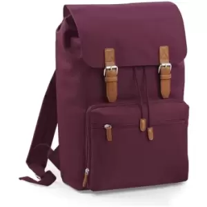 Bagbase Heritage Laptop Backpack Bag (Up To 17" Laptop) (Pack of 2) (One Size) (Burgundy) - Burgundy