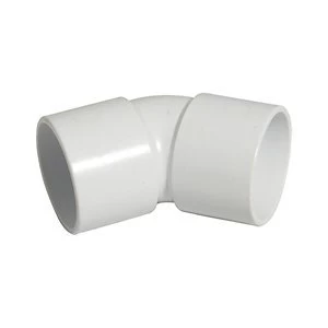 FloPlast WS19W Solvent Weld Waste 135 Deg Bend - White 40mm