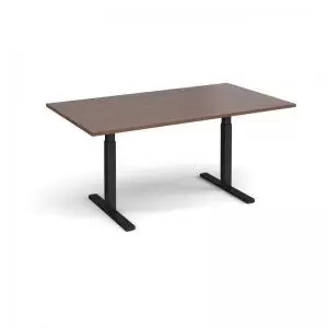 Elev8 Touch boardroom table 1800mm x 1000mm - Black frame and walnut