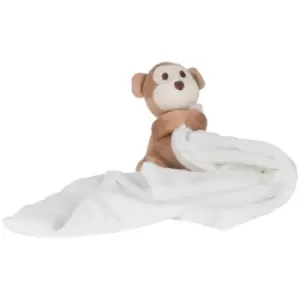 Mumbles Baby Boys/Girls Plush Monkey Comforter Blanket (Pack of 2) (One Size) (Cream/Brown)