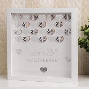 Celebrations White Framed Wall Plaque - 25th Anniversary