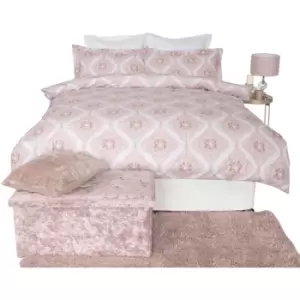 Belledorm Ava Duvet Cover Set (Superking) (Blush) - Blush