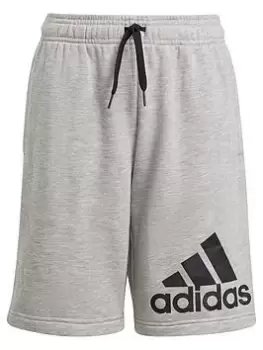 adidas Boys Big Logo Short, Grey/Black, Size 3-4 Years