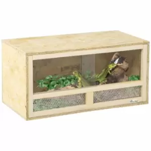 Pawhut Reptile Terrarium Vivarium, Climbing Pet Containers, Reptile Habitat With Transparent Sliding Doors, Breathable Mesh, For Lizards, Horned Frogs