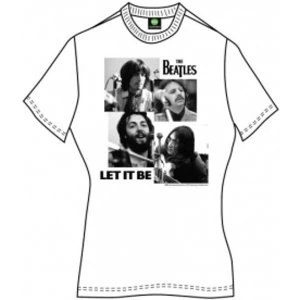The Beatles Let It Be Ladies White T Shirt Large