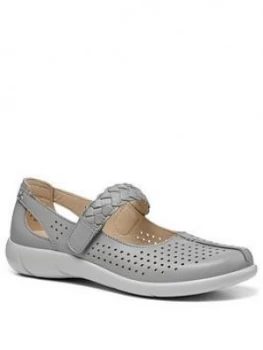 Hotter Quake Mary Jane Shoes - Grey, Size 4, Women