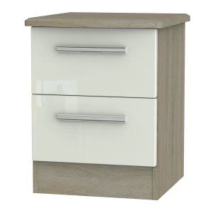 Robert Dyas Kirkhill Ready Assembled 2-Drawer Bedside Table - Taupe Cedar