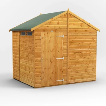 6x8 Power Apex Security Shed - Brown