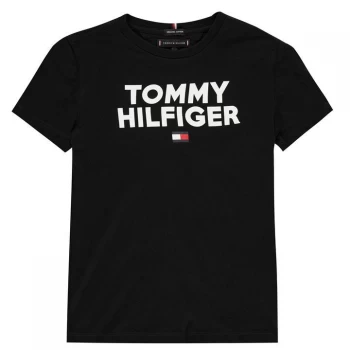 Tommy Hilfiger Junior Corp Logo T Shirt - Black