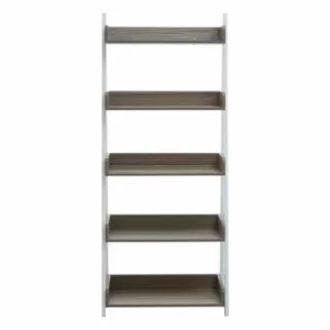 Interiors by PH 5 Tier Shelf Unit with White Frame, Natural