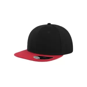 Atlantis Snap Back Flat Visor 6 Panel Cap (One Size) (Black/Red)