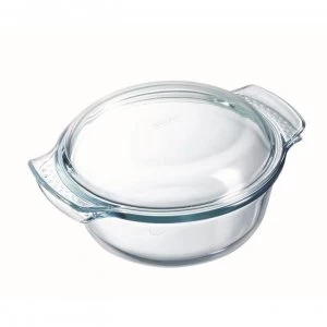 Pyrex Round Casserole Dish - Clear W/Lid