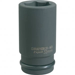 Draper Expert 3/4" Drive Deep Hexagon Impact Socket Metric 3/4" 32mm