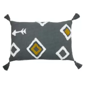 Inka Cushion Charcoal / 40 x 60cm / Polyester Filled