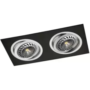 Cristal Record Lighting - Cristal Helium QR111 Double Recessed Downlight Light Black