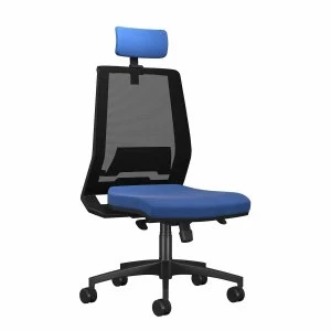 TC Office Rome Mesh High Back Chair with Headrest, Blue