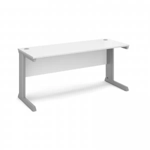 Vivo Straight Desk 1600mm x 600mm - Silver Frame White Top