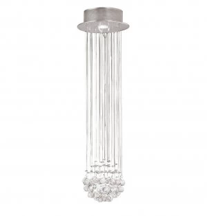 Ceiling Cluster Pendant Cluster 1 Light Polished Chrome, Crystal