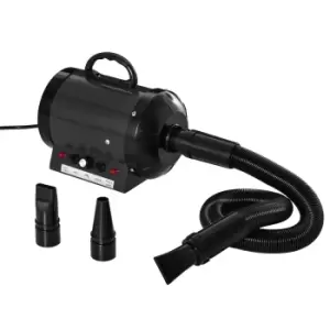 PawHut 2800W Dog Hair Dryer Pet Grooming Blaster Water Blower Dryer w/ 3 Nozzles, Black