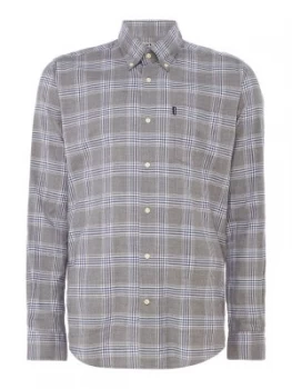 Mens Barbour Louis Long Sleeve Check Shirt Grey Marl