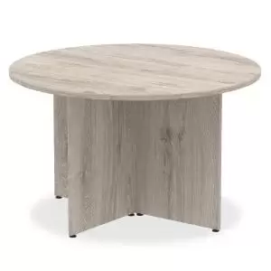 Impulse Round Meeting Table 1200 Grey Oak