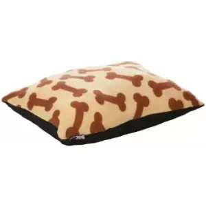 Boneo Dog Bed Cushion Soft Washable Fleece Fur Warm Pet Pillow Basket Insert - Cream - Medium