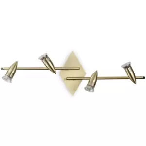 Ideal Lux Alfa Adjustable Ceiling Spotlight Bar Brass 72cm